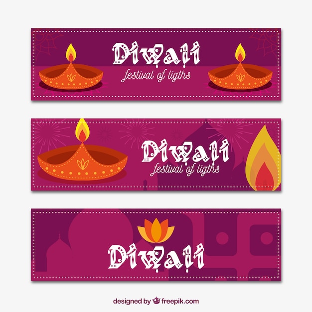 Set de  banners de diwali