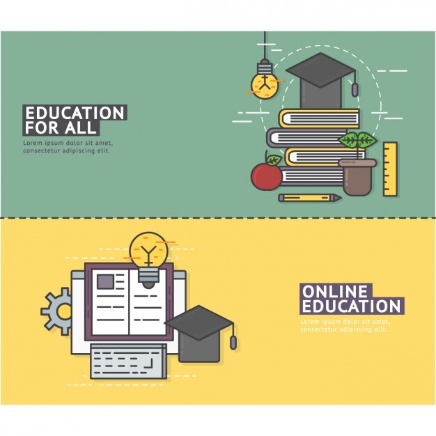 Set de banners de educación online