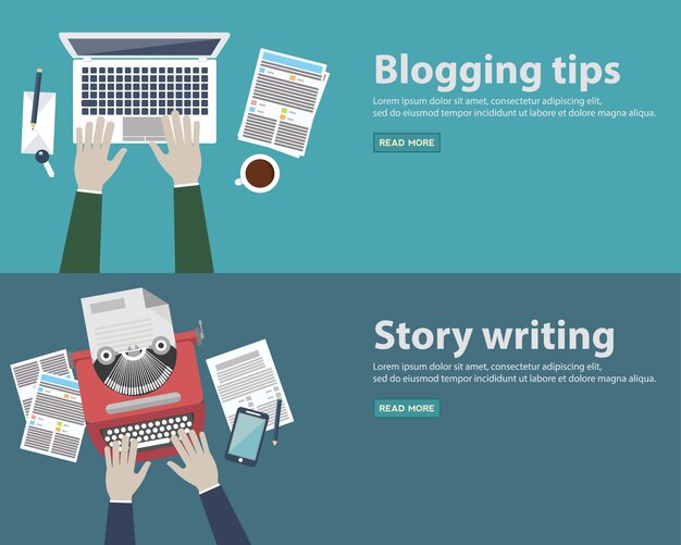 Set de banners de escritura