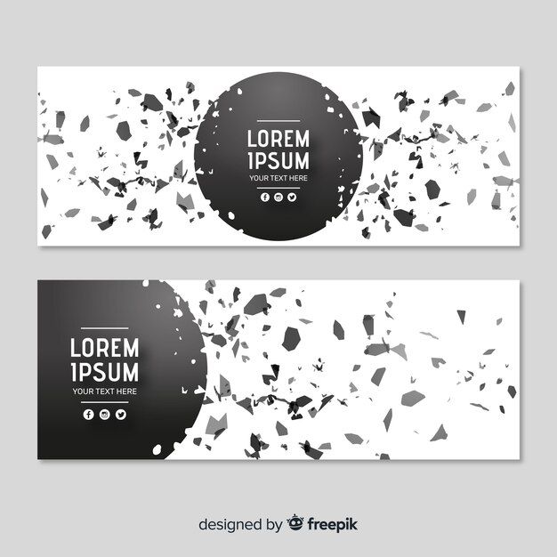Set de banners de explosión oscura