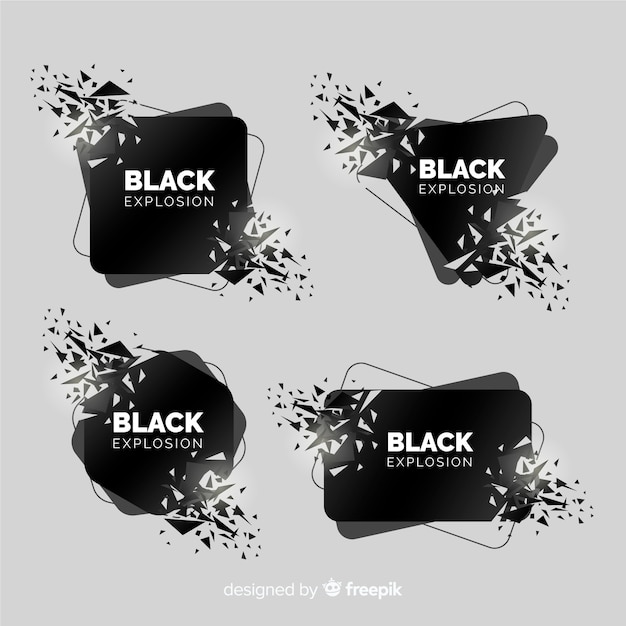 Vector gratuito set de banners de explosión oscura