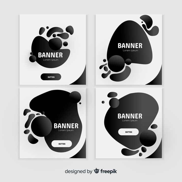 Vector gratuito set de banners de explosión oscura