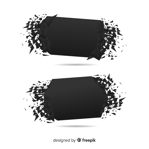 Vector gratuito set de banners de explosión oscura