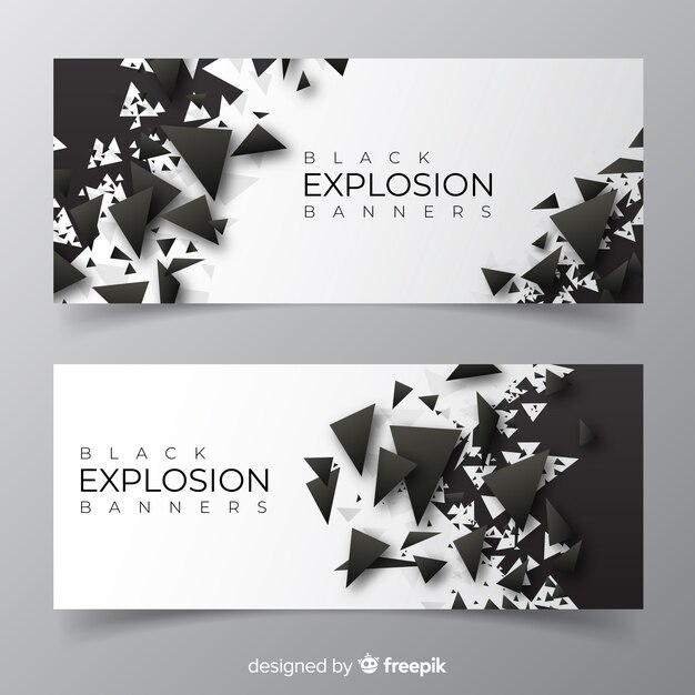 Set de banners de explosión oscura