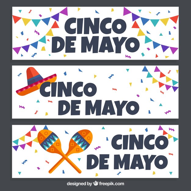 Set de banners de fiesta de cinco de mayo 