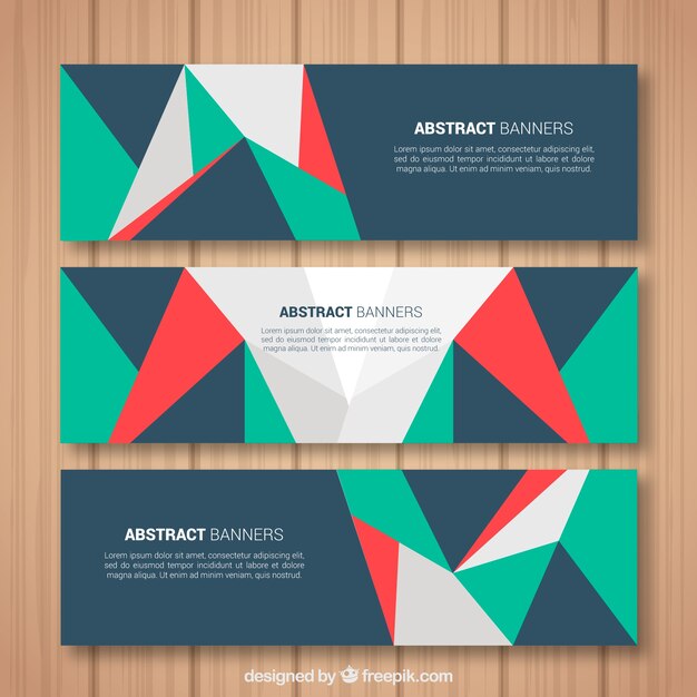 Set de banners de formas geométricas 