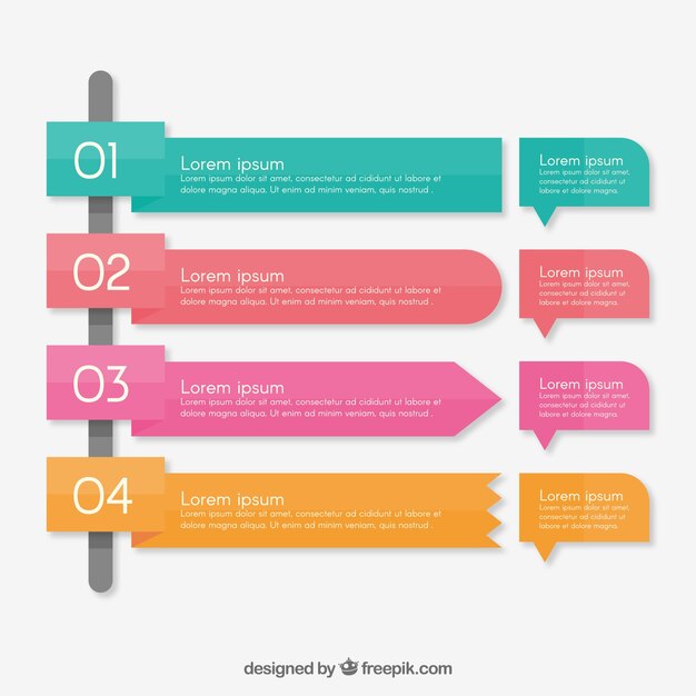 Set de banners infográficos con diferentes colores