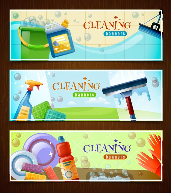 Set de Banners de Limpieza Horizontal