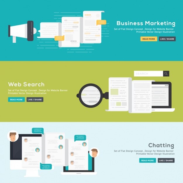 Set de banners de márketing