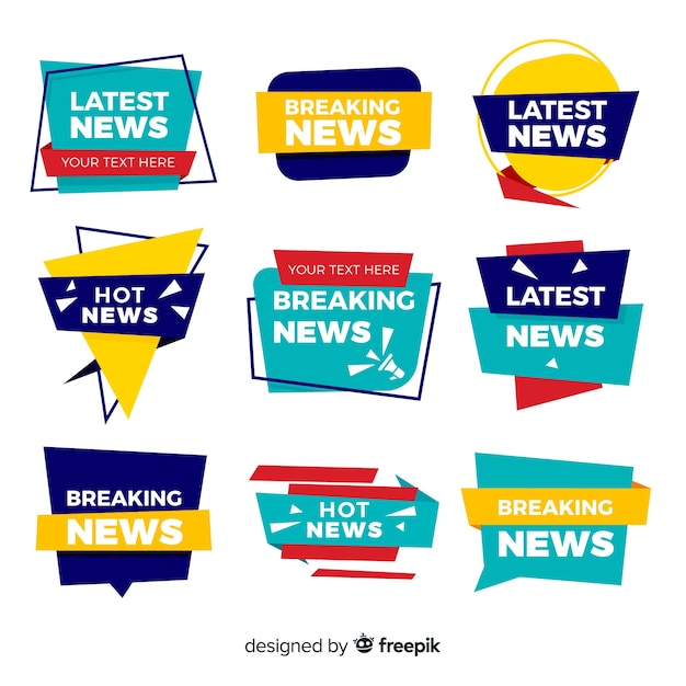 Vector gratuito set de banners de noticias recientes