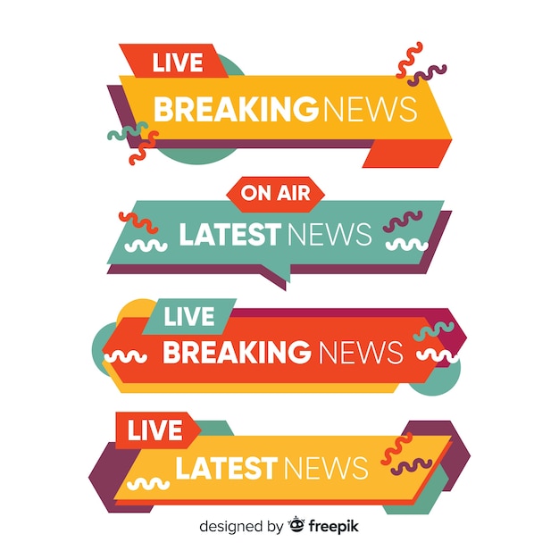 Vector gratuito set de banners de noticias recientes