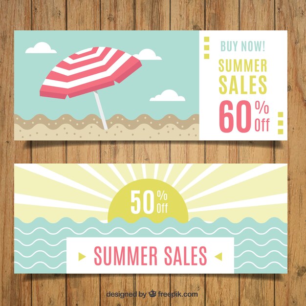 Set de banners de ofertas de verano