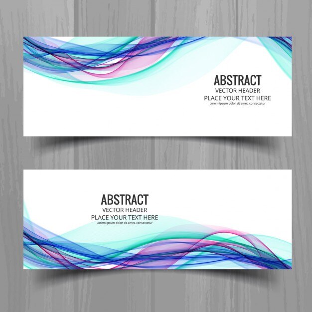 Set de banners de ondas de colores