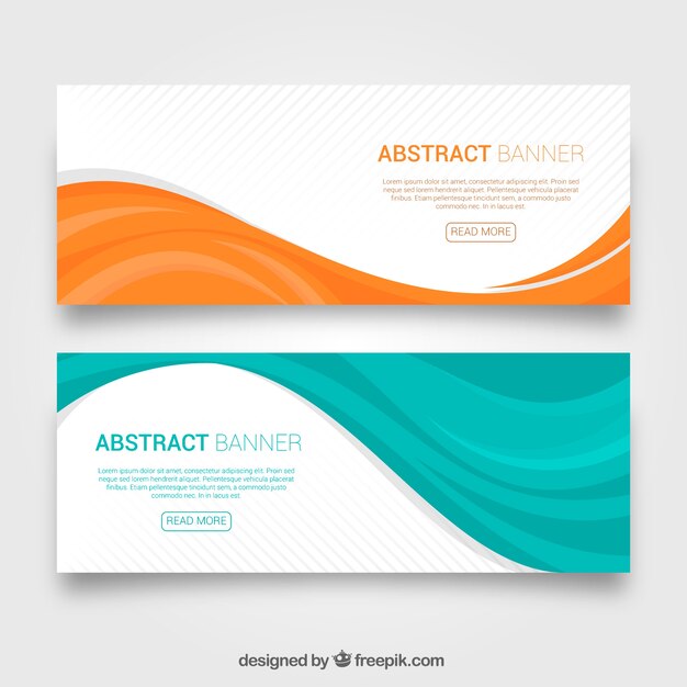 Set de banners de ondas de colores