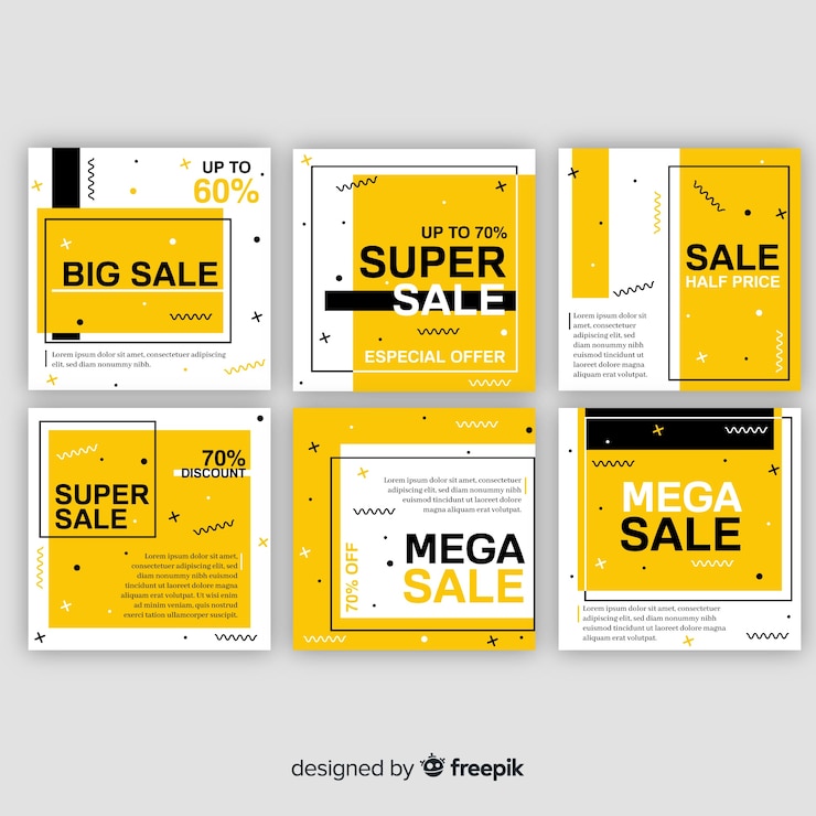 Vector gratuito set de banners online de compras