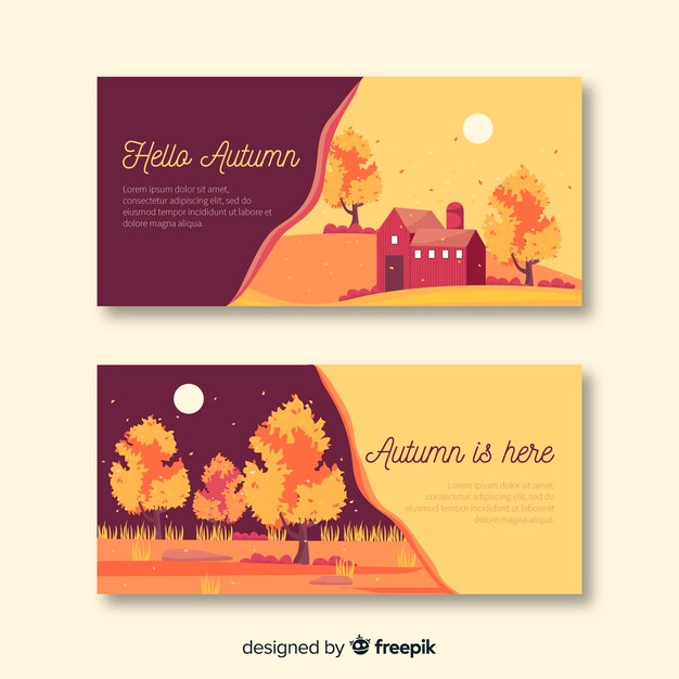 Set de banners otoñales