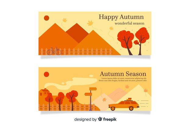 Set de banners otoñales