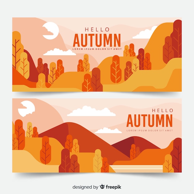 Vector gratuito set de banners otoñales