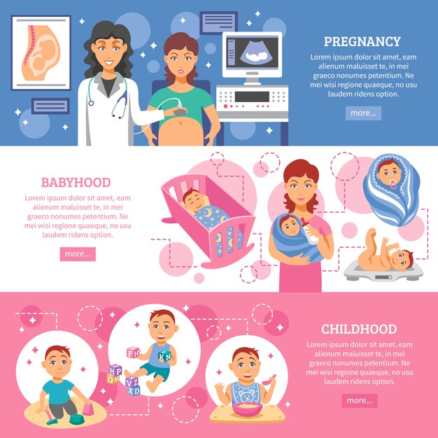 Vector gratuito set de banners para padres