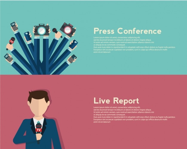 Vector gratuito set de banners de periodismo