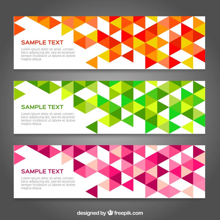 Vector gratuito set de banners poligonales