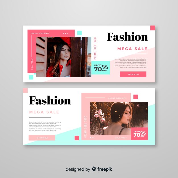 Set de banners de rebajas de primavera