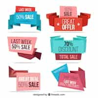 Vector gratuito set de banners de rebajas