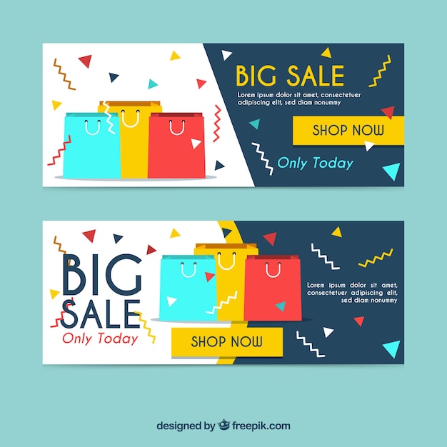 Vector gratuito set de banners de rebajas