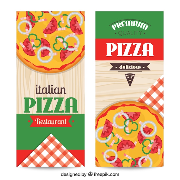 Vector gratuito set de banners de restaurante italiano