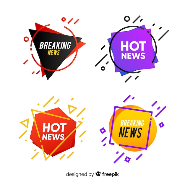 Vector gratuito set de banners de últimas noticias