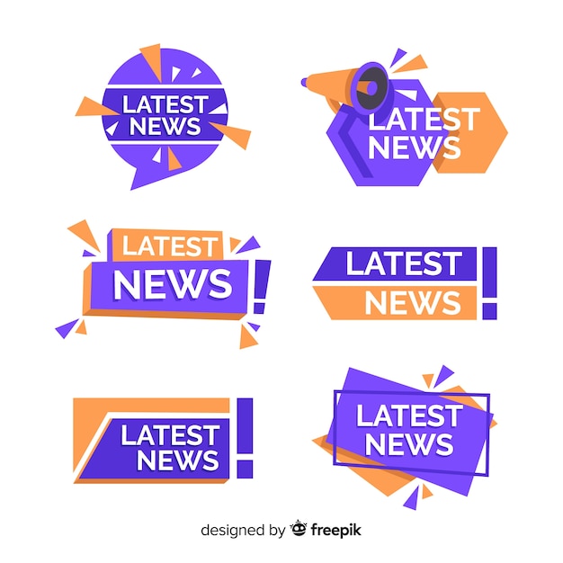 Vector gratuito set de banners de últimas noticias