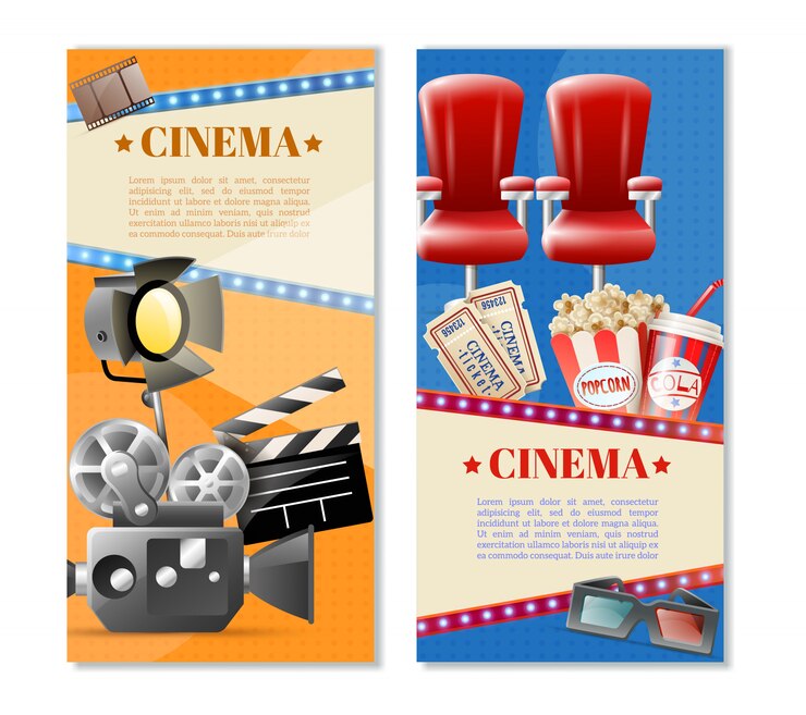 Vector gratuito set de banners verticales cinema 2