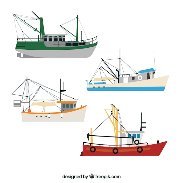 Set de barcos pesqueros