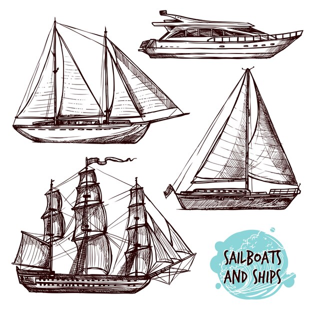 Set de barcos de vela