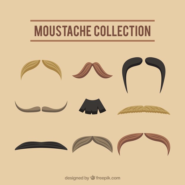 Set de bigotes dibujados a mano