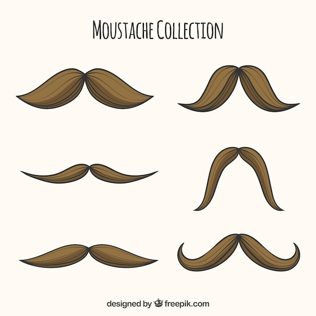 Vector gratuito set de bigotes dibujados a mano