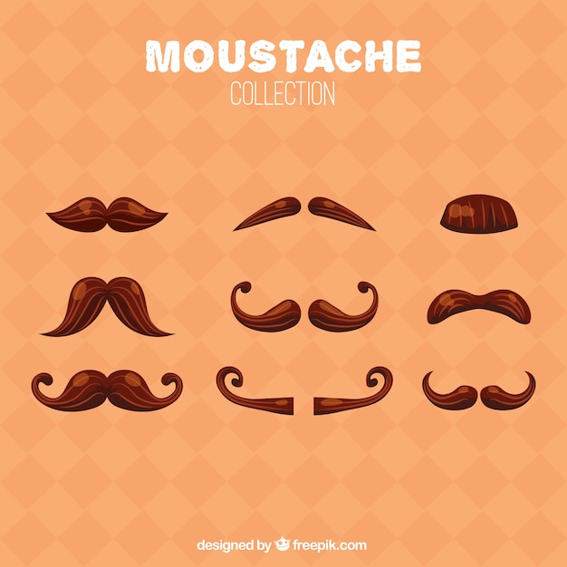 Vector gratuito set de bigotes elegantes de movember