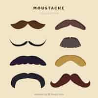 Vector gratuito set de bigotes con estilo