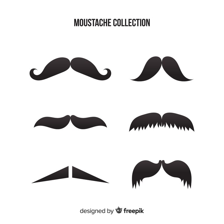 Vector gratuito set de bigotes de movember
