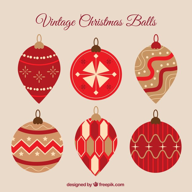 Set de bolas decorativas vintage 