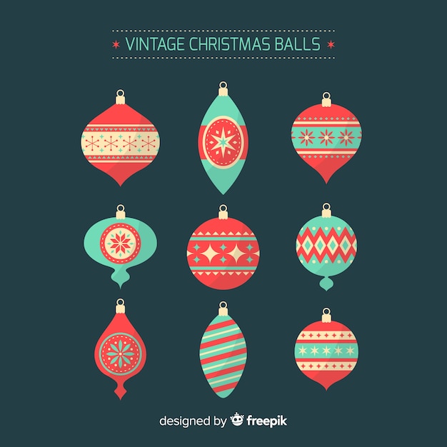 Set de bolas de navidad vintage