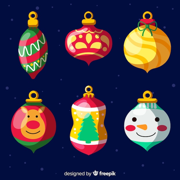 Vector gratuito set de bolas de navidad