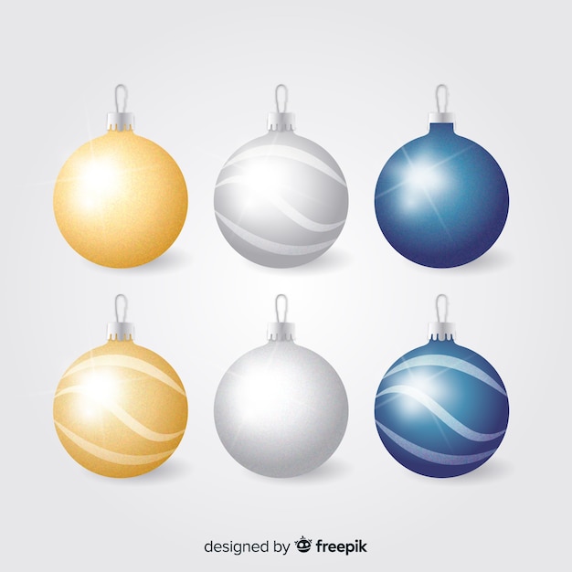 Vector gratuito set de bolas de navidad