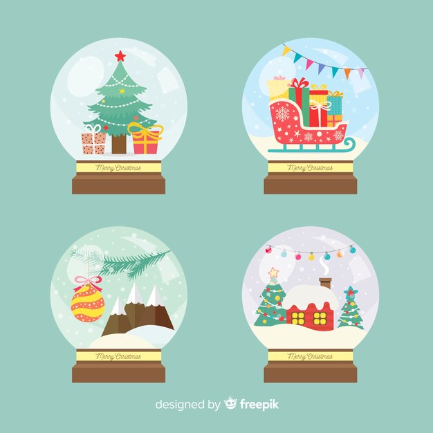 Set de bolas de nieve de cristal