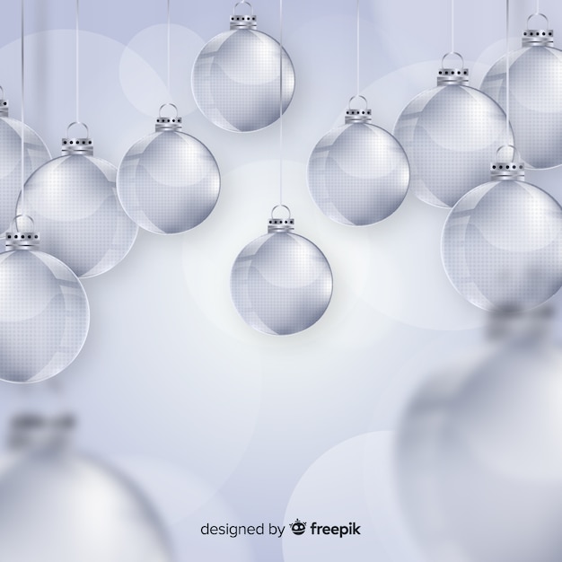 Vector gratuito set de bolas transparentes de navidad