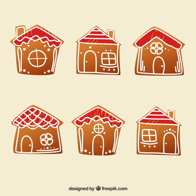Set de bonitas casas de jengibre