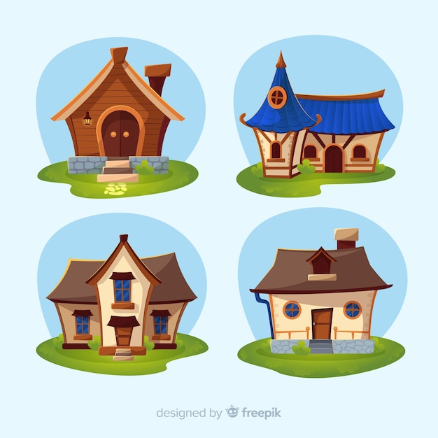 Vector gratuito set de bonitas casas