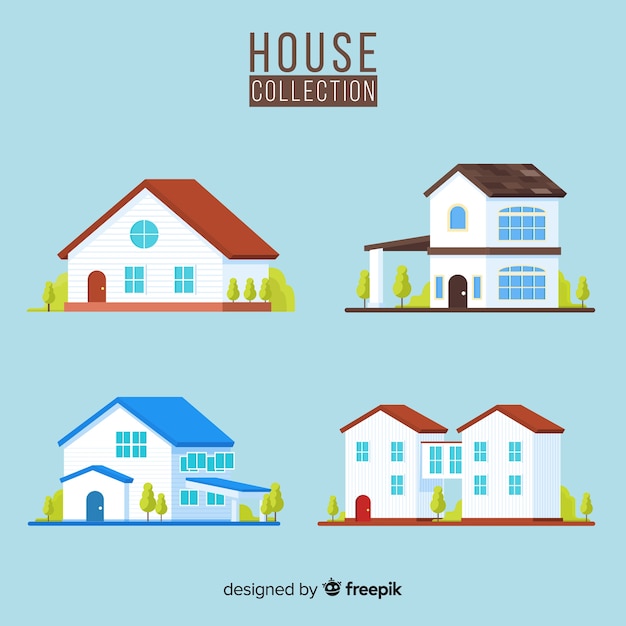 Vector gratuito set de bonitas casas