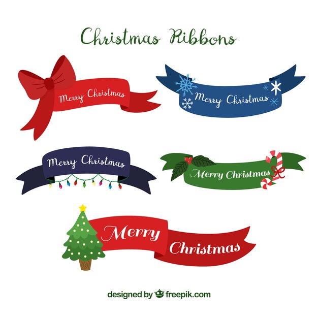 Set de bonitas cintas de navidad