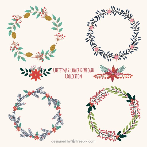 Set de bonitas coronas vintage navideñas 